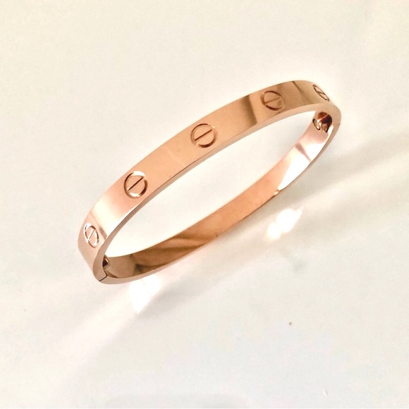 Rose Gold Screw Bracelet Cuff Classic Model - Picture 4 of 8